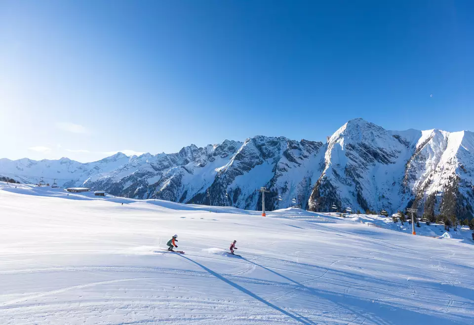 Leere Pisten im Skigebiet Penken