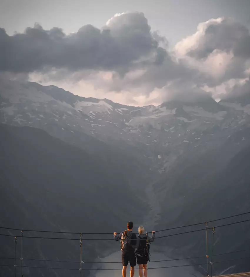 Berühmtes Fotomotiv auf einer Wanderung zur Olperer Hütte im hinteren Zillertal